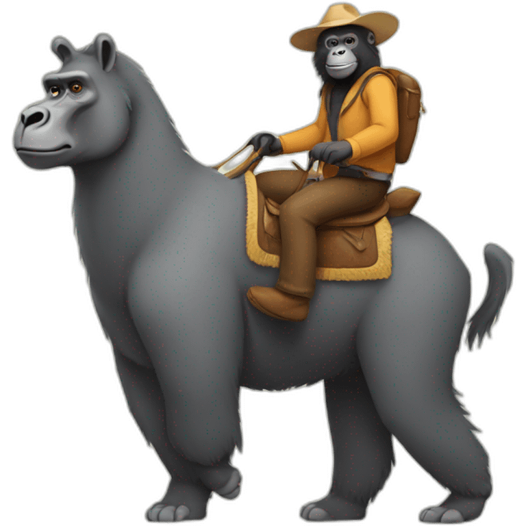 Gorilla riding a Llama emoji