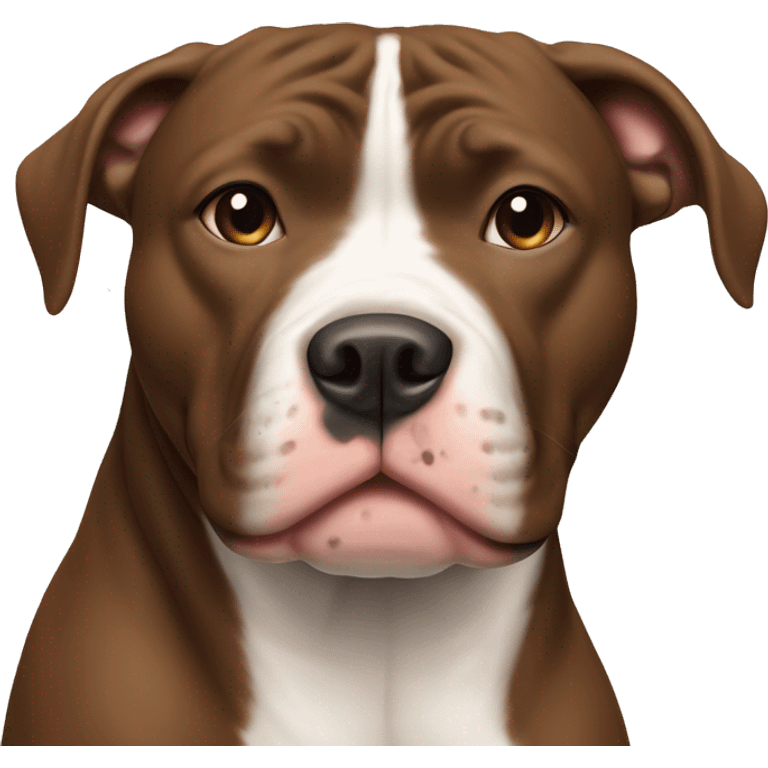 pitbull with half brown and half white on face  emoji