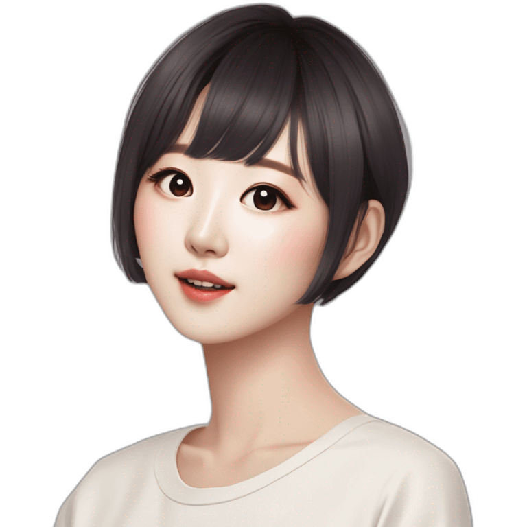 KPOP music group Aespa member Kim Min-jeong in short hair emoji