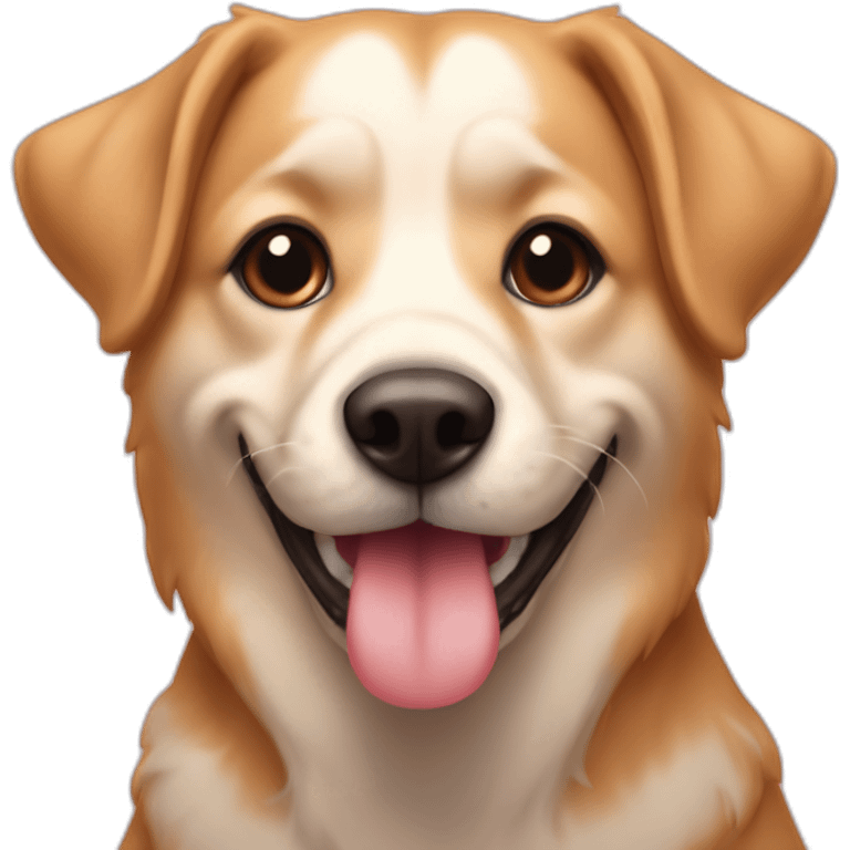 Chien avec joie dans la bouche emoji