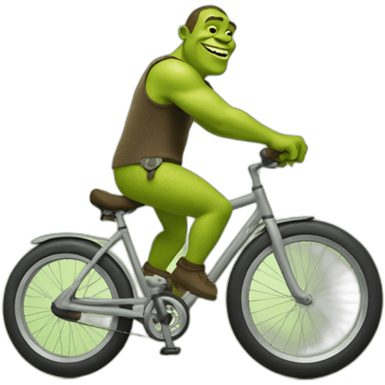 Biking with shrek emoji