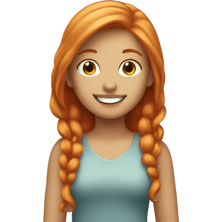 smiling girl with blonde red hair emoji