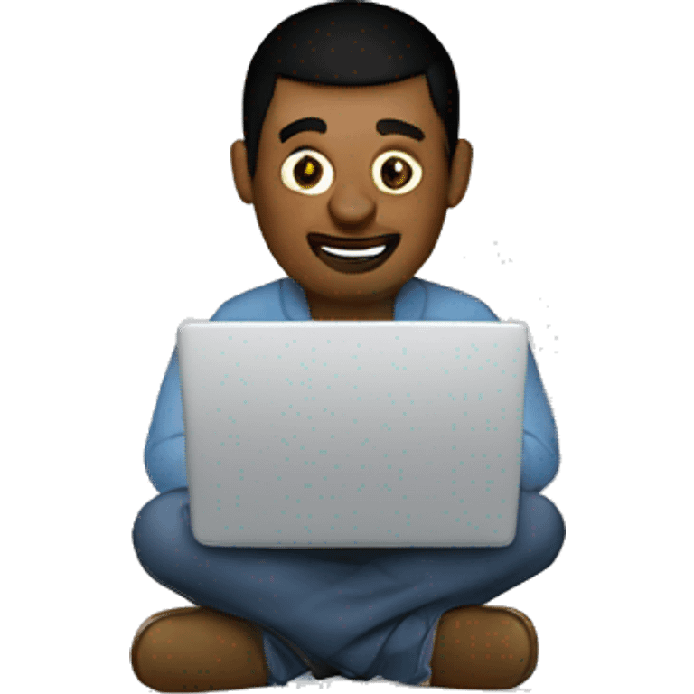 man developing a website on his laptop emoji