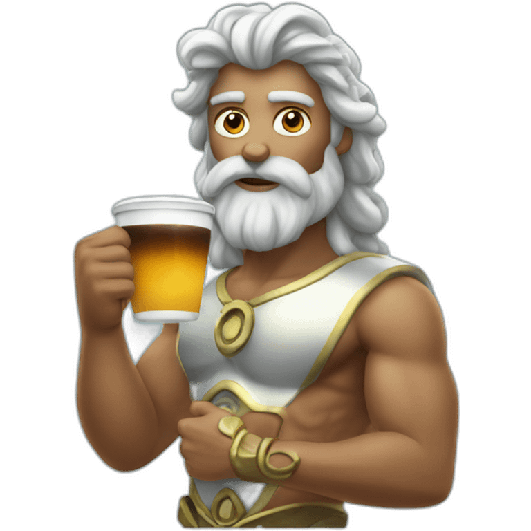 Poseidon drinks coffee emoji