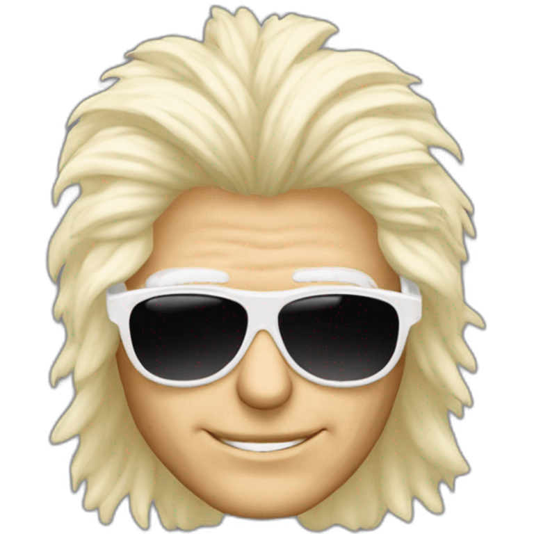 michel polnareff with white sunglasses and long blond hair emoji