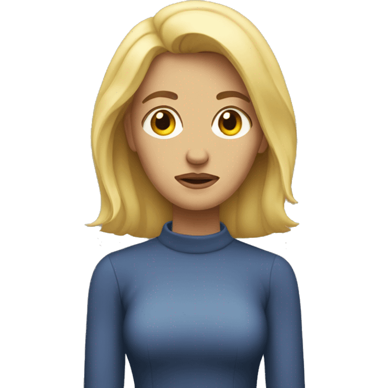 blonde woman with a sad face  emoji