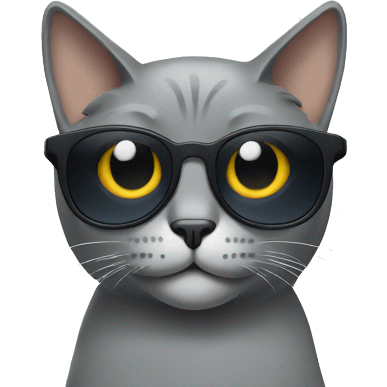 Grey cat wearing sunglasses  emoji