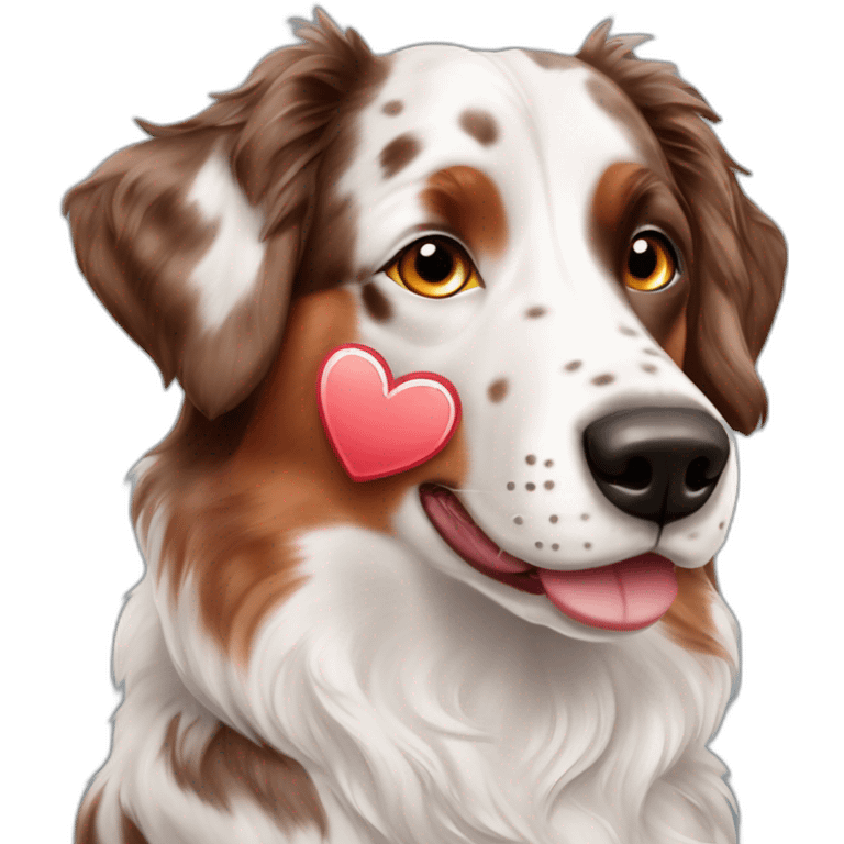 Red merle Australian Shepherd and dalmatian in Love emoji