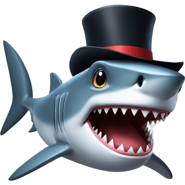 shark with tophat emoji