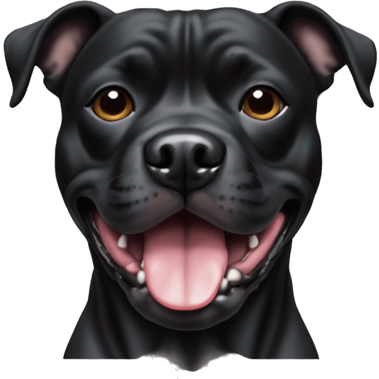 All black Staffordshire Bullterrier emoji