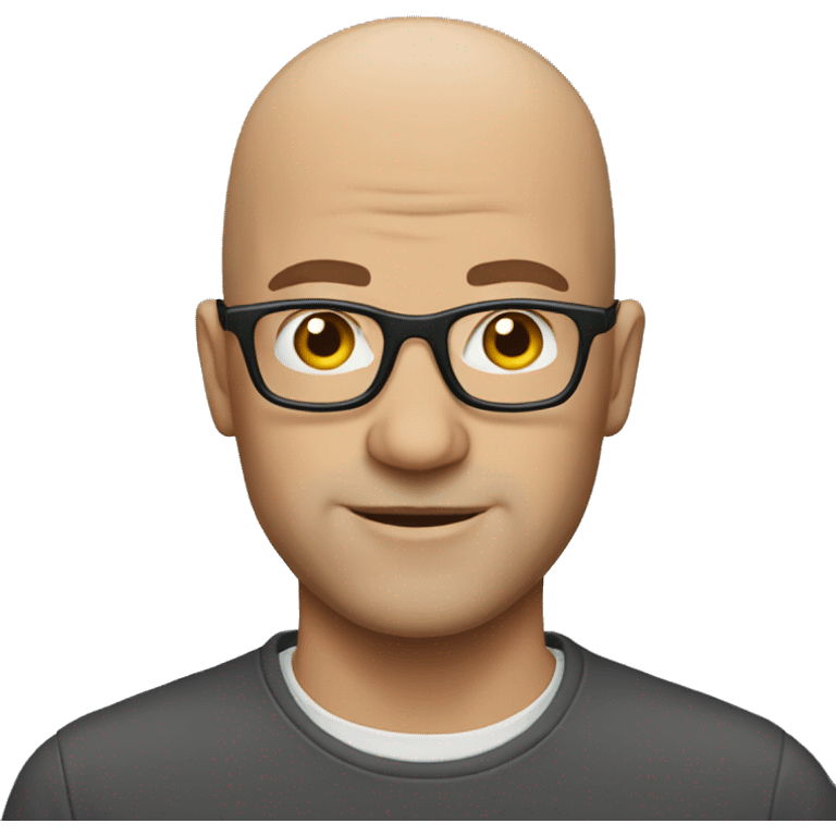 Bald man with glasses emoji