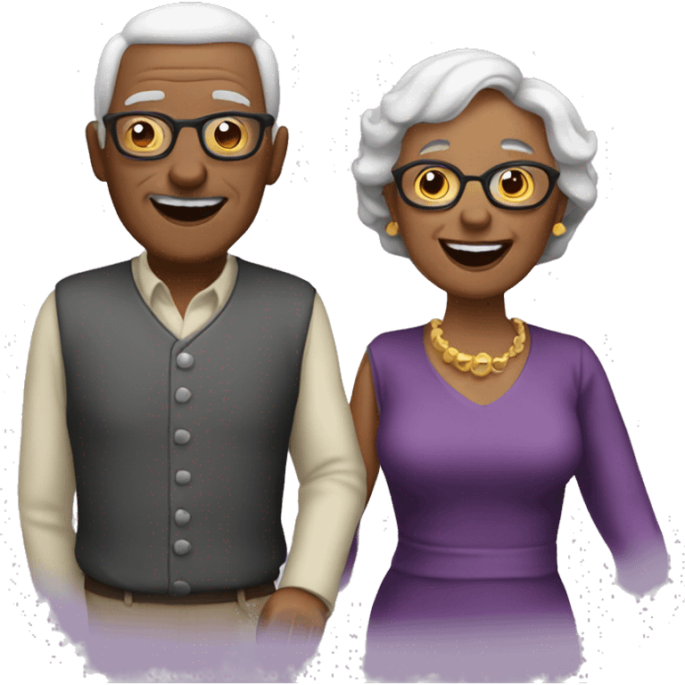 2 grandparents partying emoji