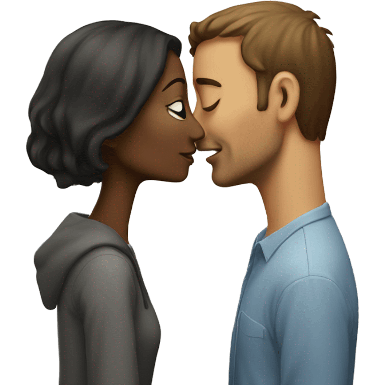 taller woman kiss man emoji