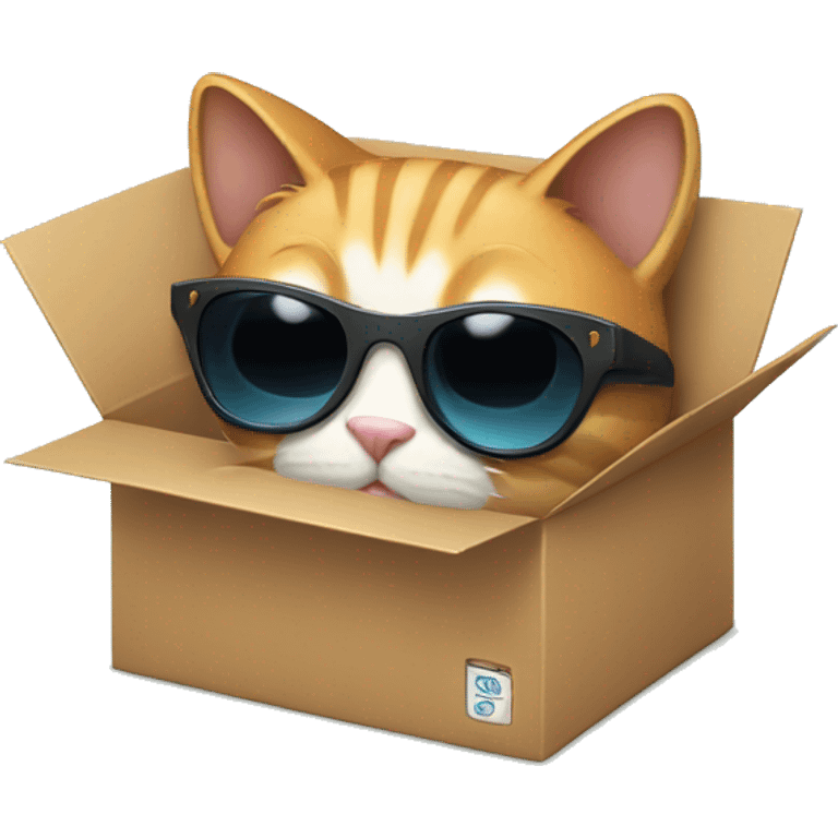 Cat with sunglasses in the box emoji