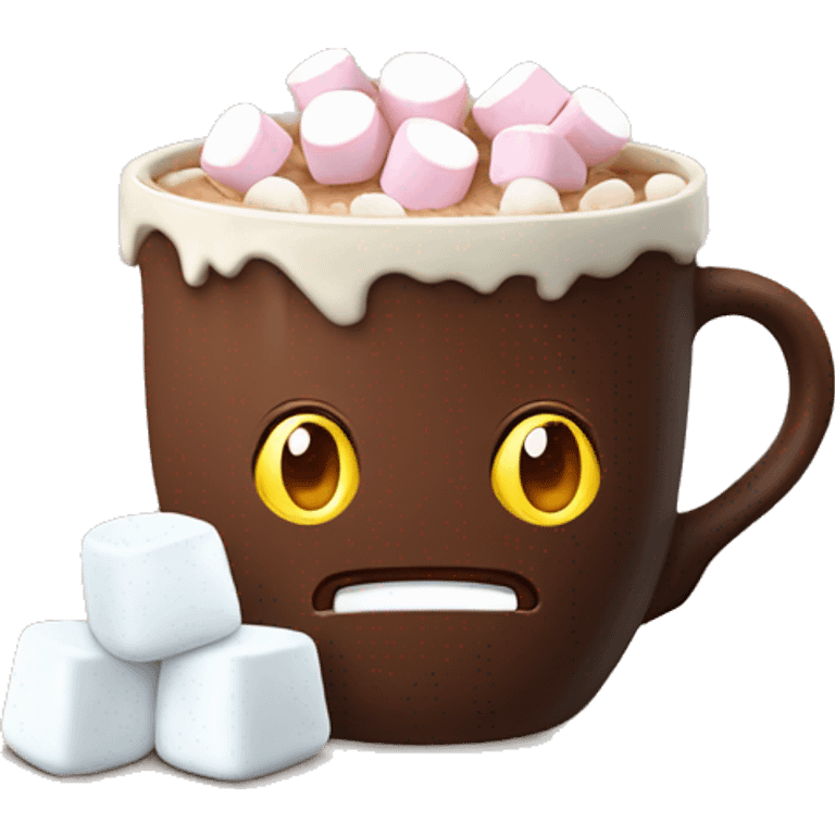 cacao in a mug with marshmallows emoji