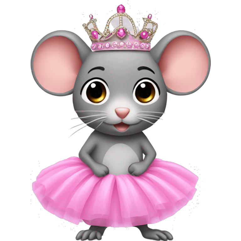 Rat with pink tutu and tiara emoji