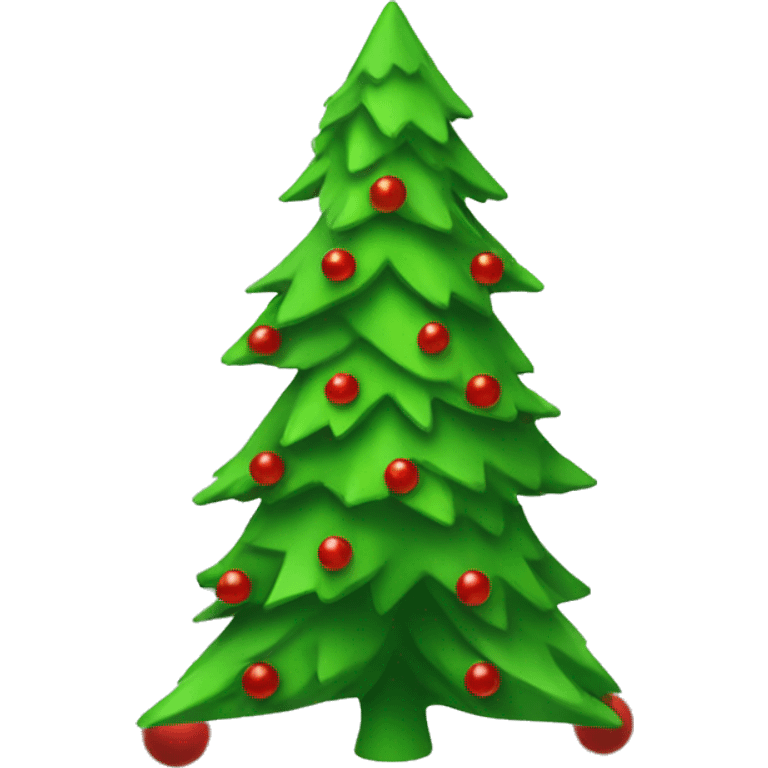 Green Christmas tree with red decorations  emoji