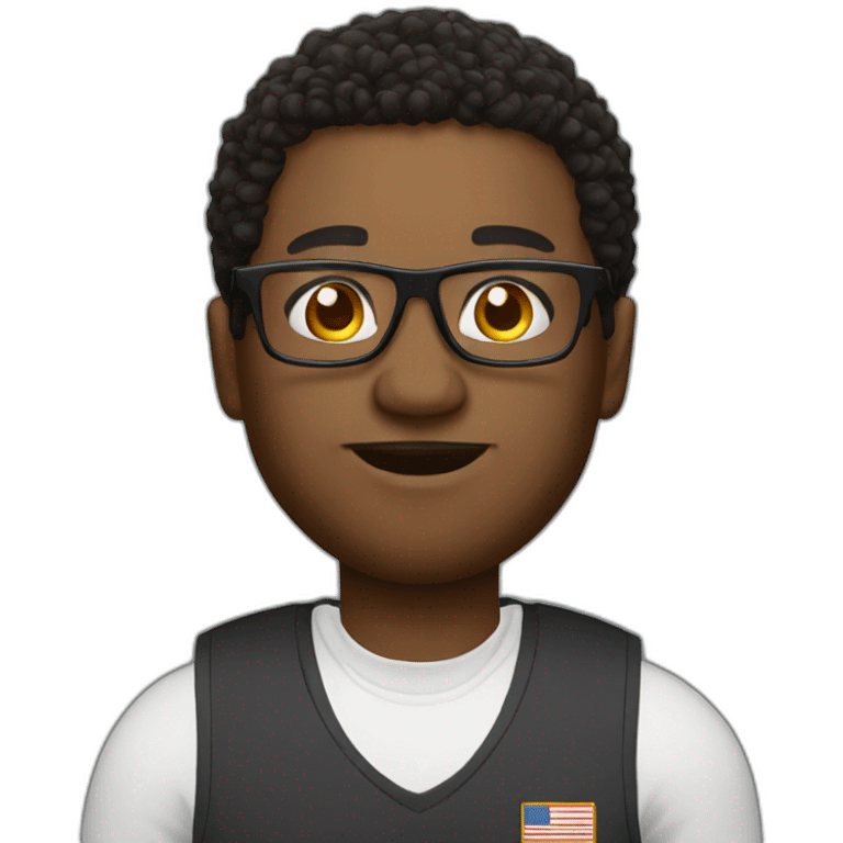 man basketball player with glasses emoji