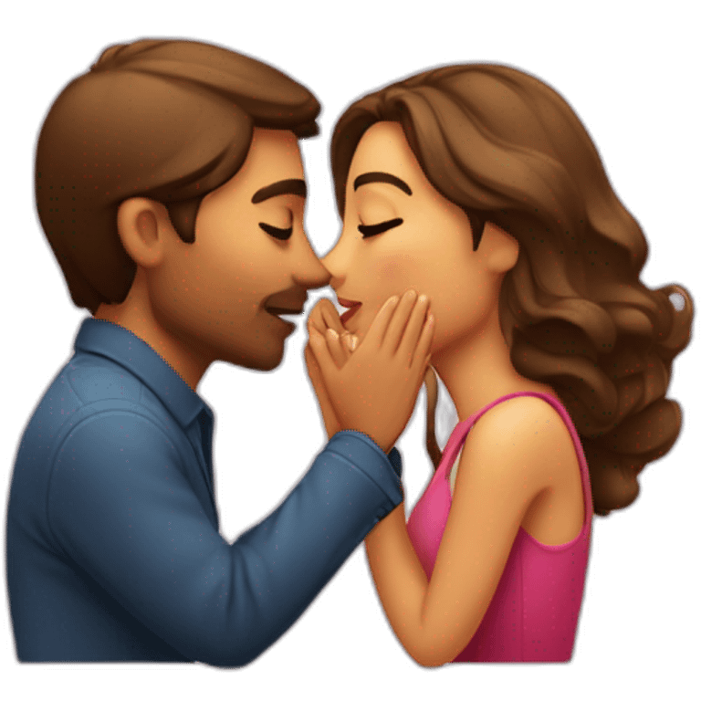 Un beso romántico entre dos chicas emoji