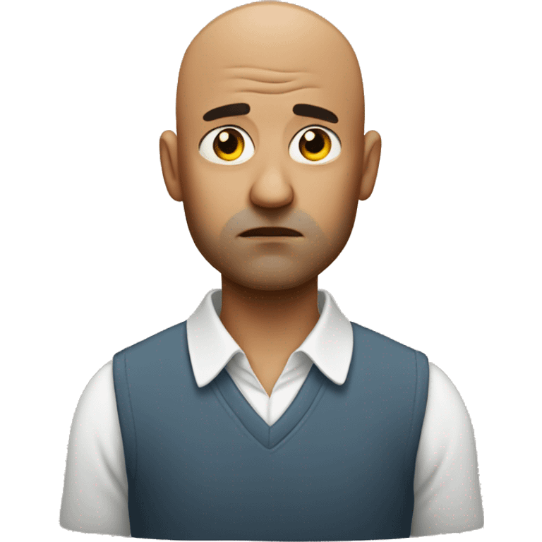 disappointed bald man with baby emoji