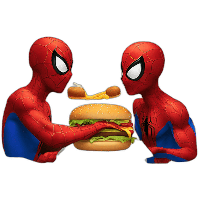 Spiderman eating burger emoji