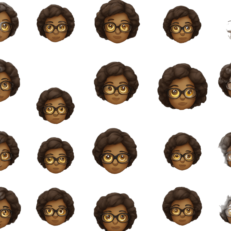 a really short brown girl with glasses emoji