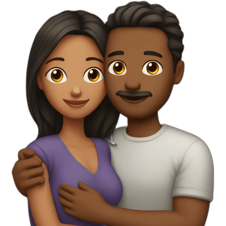 Couple cuddling emoji