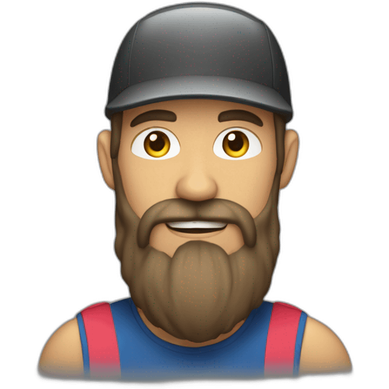 Hombre con barba deportivo andando en bicicleta emoji