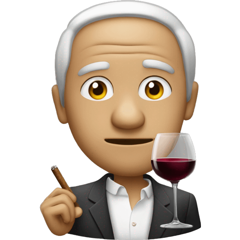 Un muy gracioso con cigarro y vino emoji