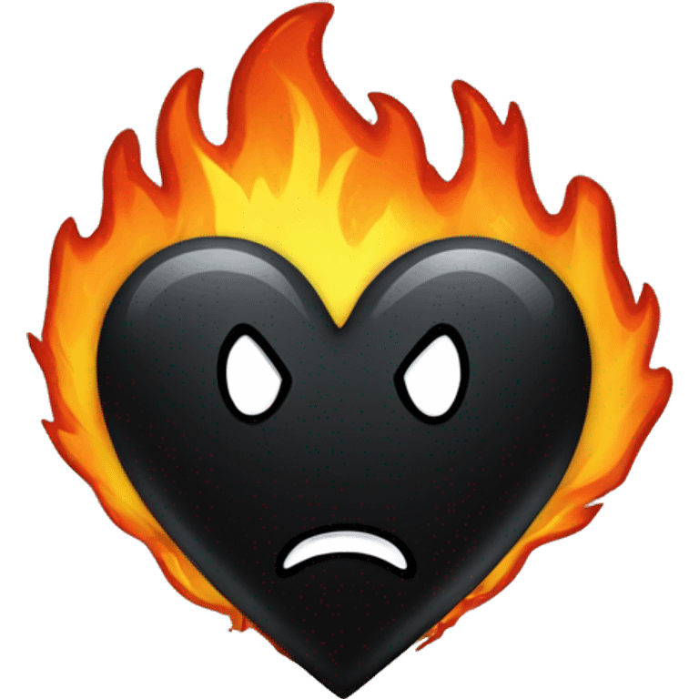 Black heart with fire emoji