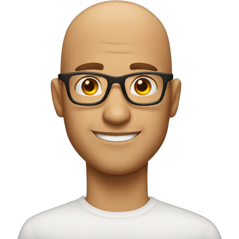 cool bald guy with glasses no beard emoji