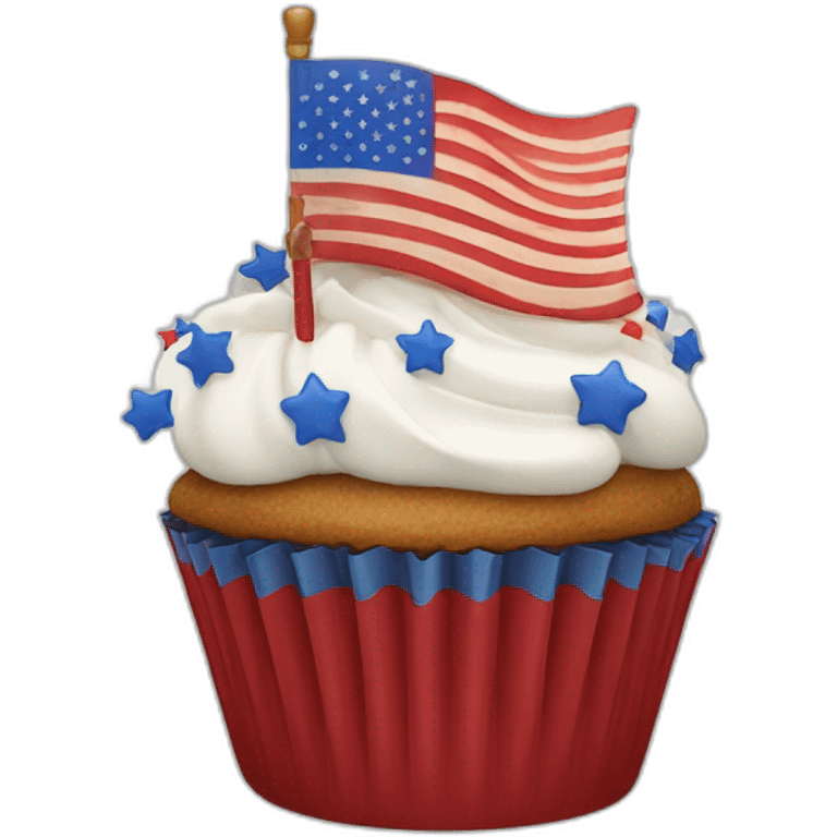 Happy Fourth of July cupcake emoji