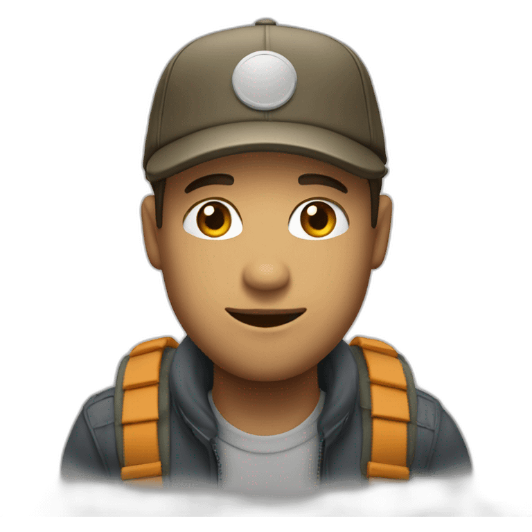 Homme avec une casquette emoji