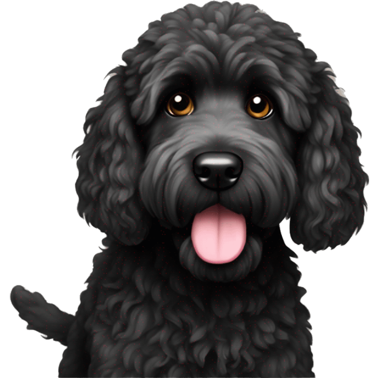 Black golden doodle emoji