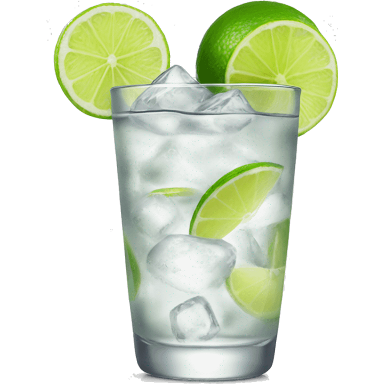 Vodka tonic with a lime emoji