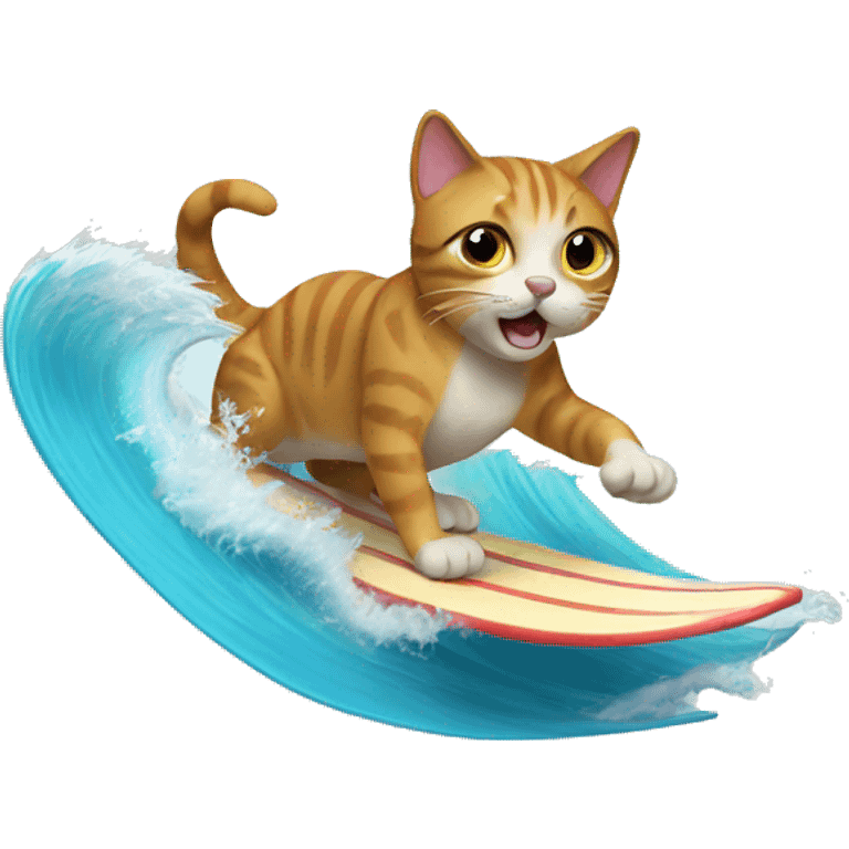 a cat surfing waves emoji