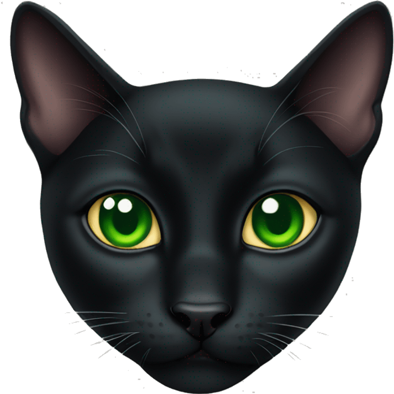 bombay black cat green eyes emoji