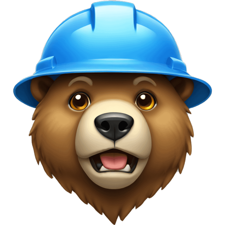 A bear head with a hardhat emoji