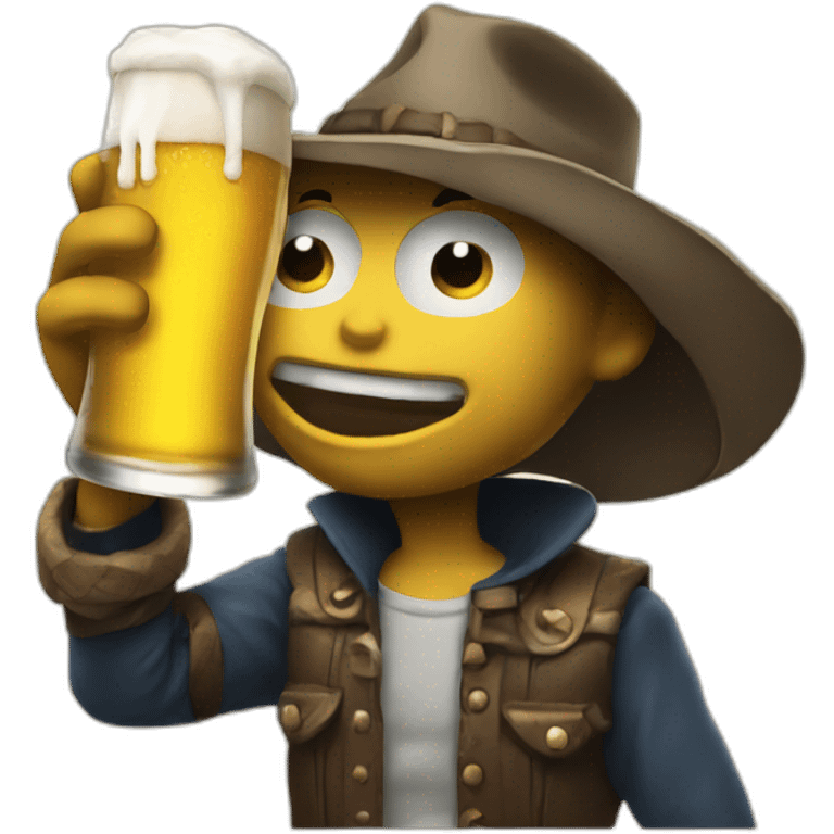 clawn drinking beer emoji