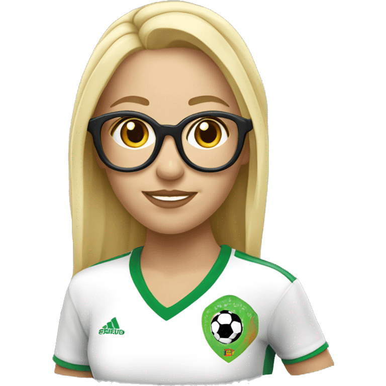 Fille blonde soccer AVEC ES LUNETTES emoji