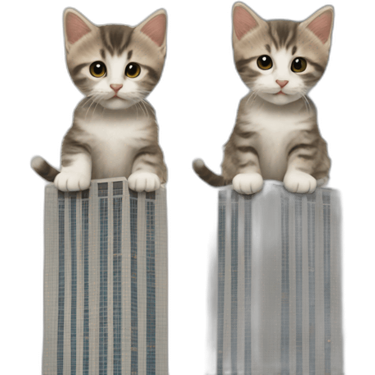 Twin towers but with kittens instead of planes emoji