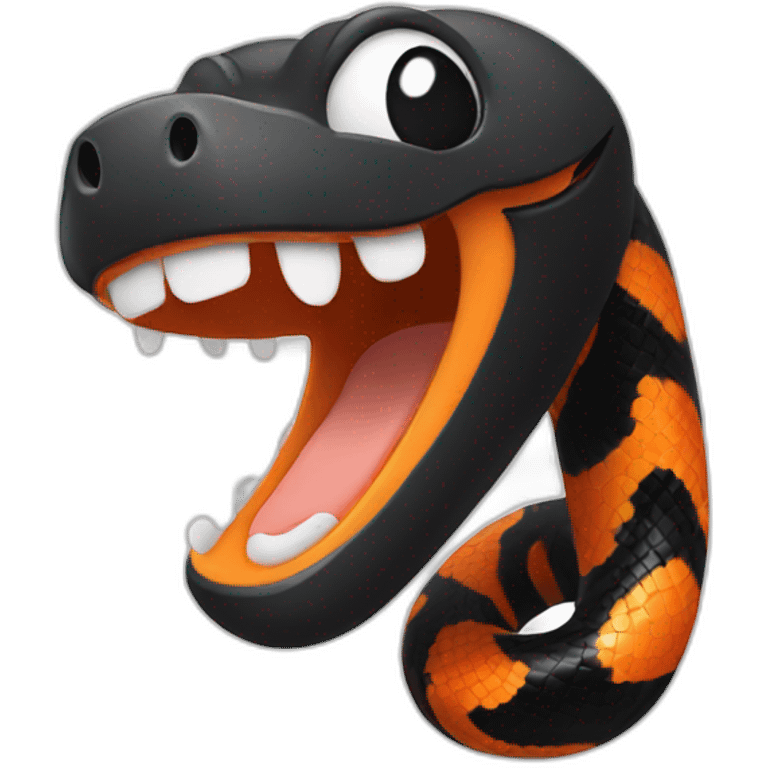 Cute black-orange snake smile emoji