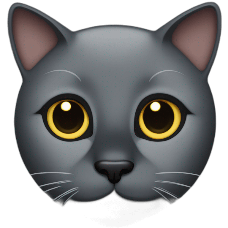 There is a Grey black cat face on love. emoji