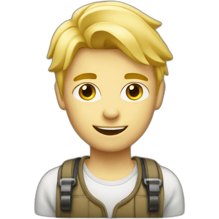 Blond programmer wink with tipex emoji