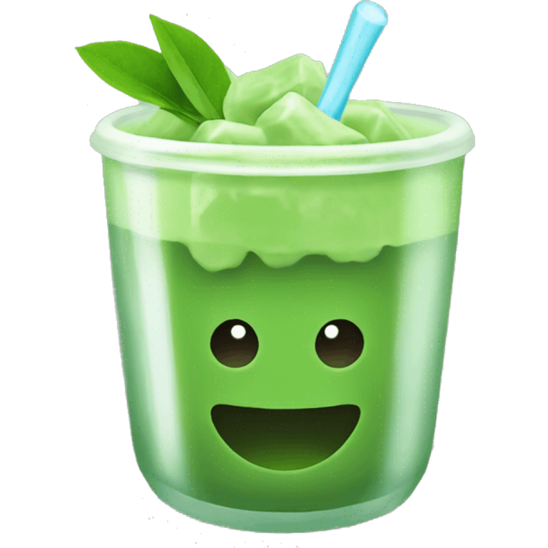 matcha with ice cubes in a cup emoji