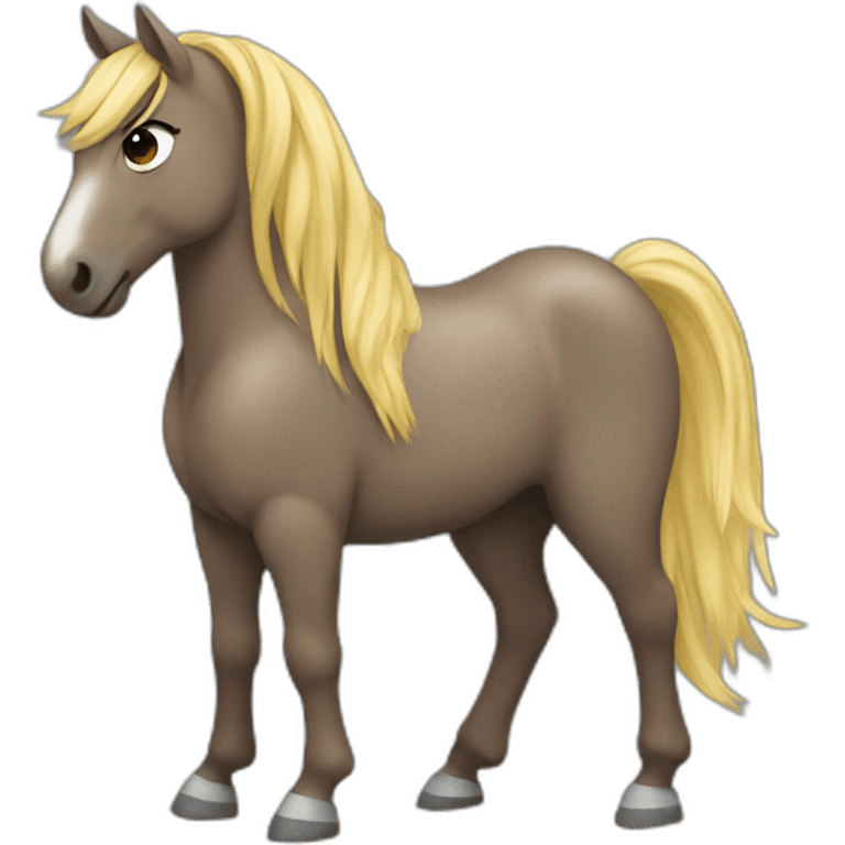 girl horse rock emoji