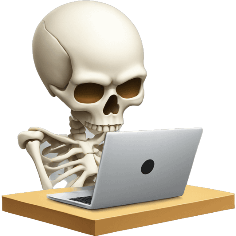 skull working on laptop emoji