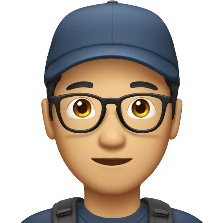 asian male with cap and glasses without moustache emoji