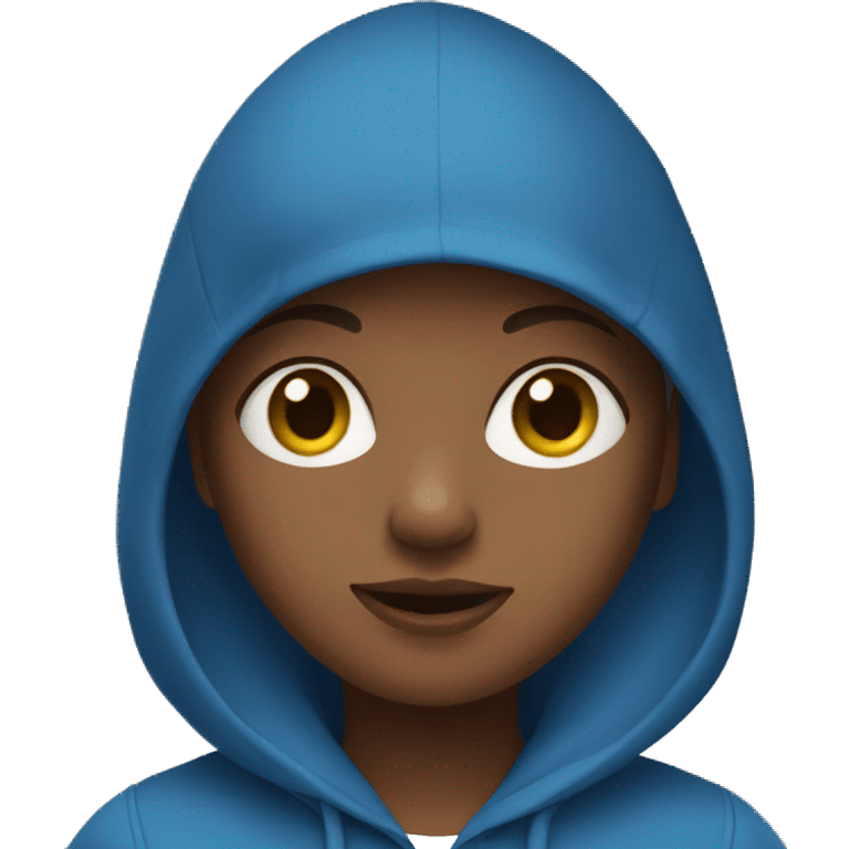 Girl in blue hoodie emoji