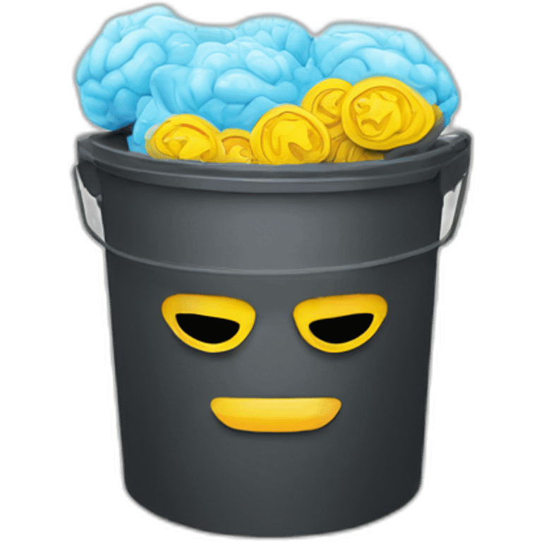 brain sunglasses trash can emoji